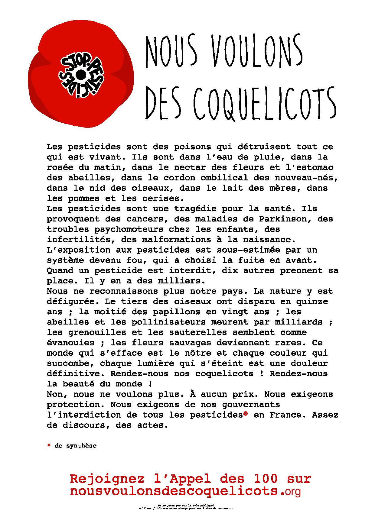 Nous Voulons Tous des Coquelicots Nous Voulons Tous des Coquelicots